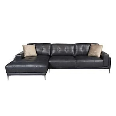 Leather Sectional Sofa with Left Arm Facing Chaise